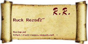 Ruck Rezső névjegykártya